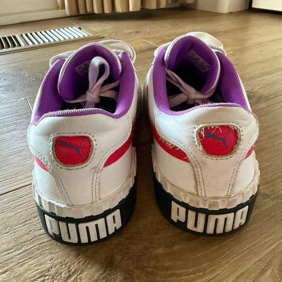 Puma Women's Cali Chase White and Hot Pink Sneakers - Picture 5 of 8